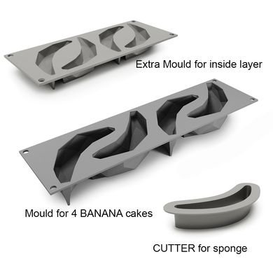 Banana cakes silicone mould